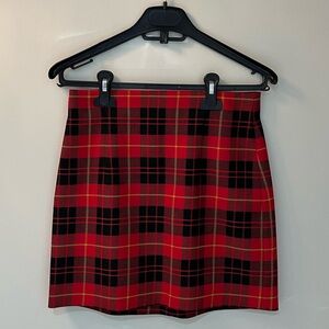 Red Plaid Zara Mini Skirt